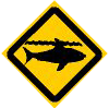 警告標誌-小心鯊魚